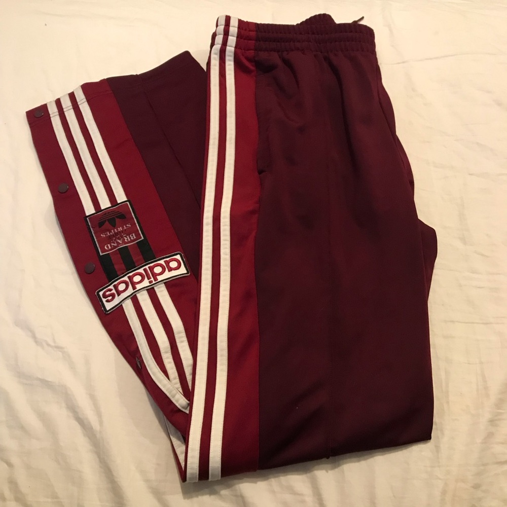 Adidas Originals Burgundy Tearaway Track Pants